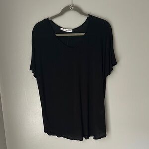Maurices Black Relaxed Short Sleeve T-Shirt with glitter 1x